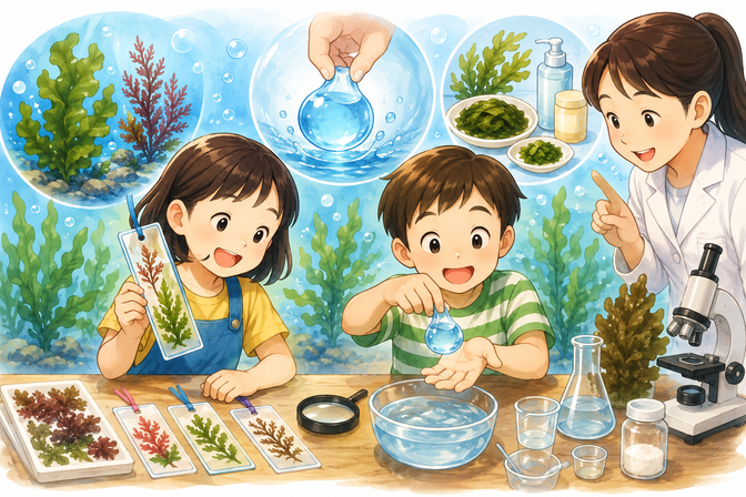 7月 【特別イベント】 海藻のひみつ研究所～海藻しおり＆つかめる水づくり体験～